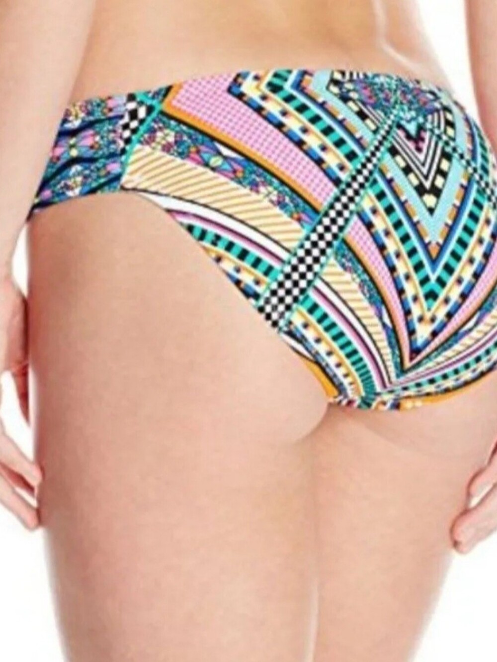 Jessica Simpson Venice Beach Bikini Bottom  In Multi Aztec Print Size XL